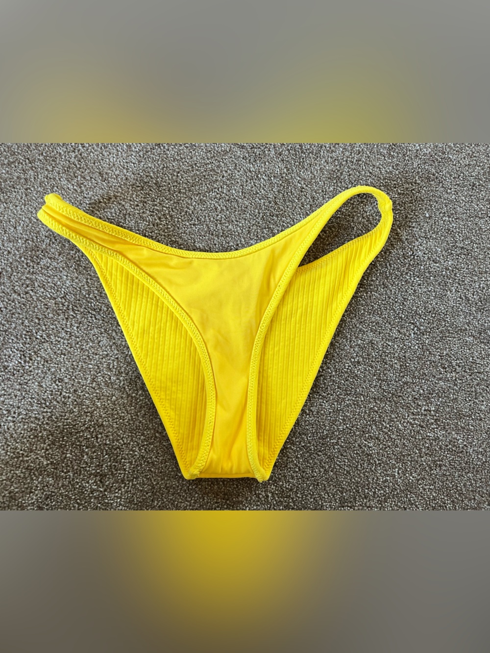 Triangl Yellow Ribbed Bikini Bottom - Picture 3 of 5